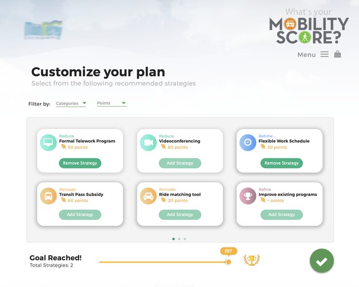 Commuter benefits builder UI